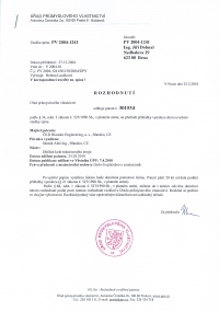 Udělení patentu č. 301534 na vynález s názvem Oběžné kolo tekutinového stroje